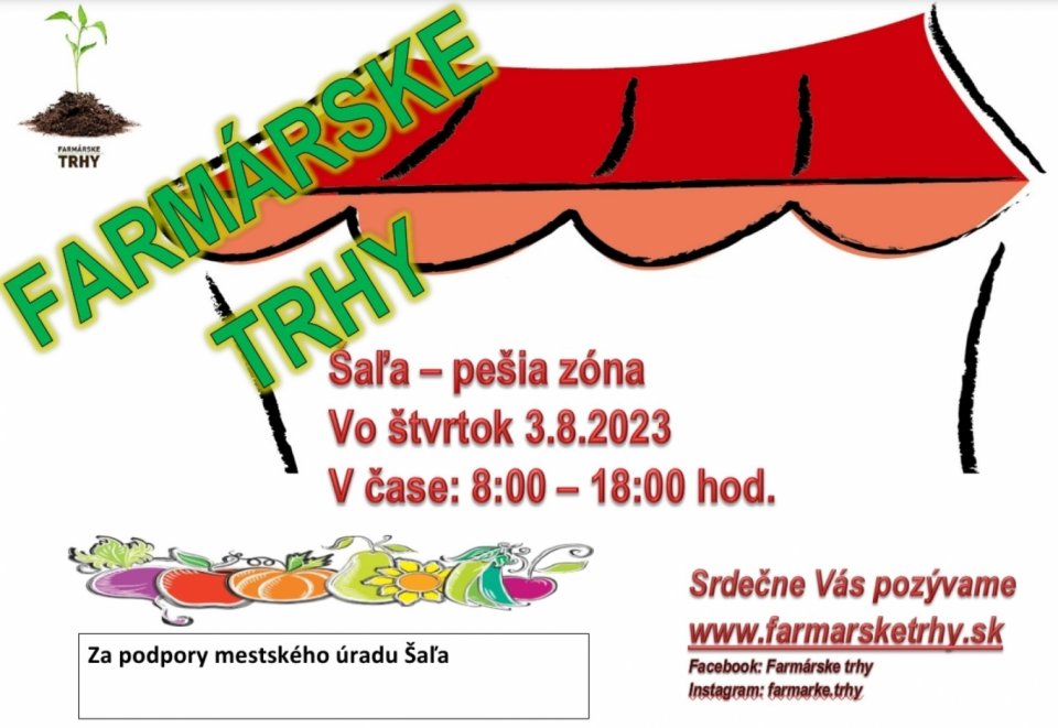 Farmárske trhy aj v auguste