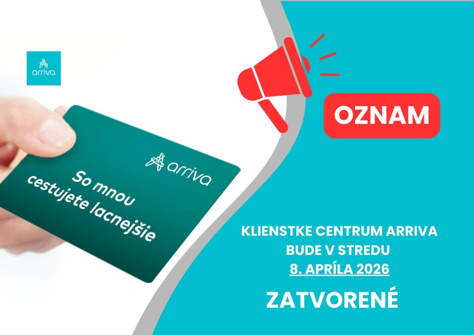 ARRIVA: SLUŽBA NEBUDE V STREDU K DISPOZÍCII