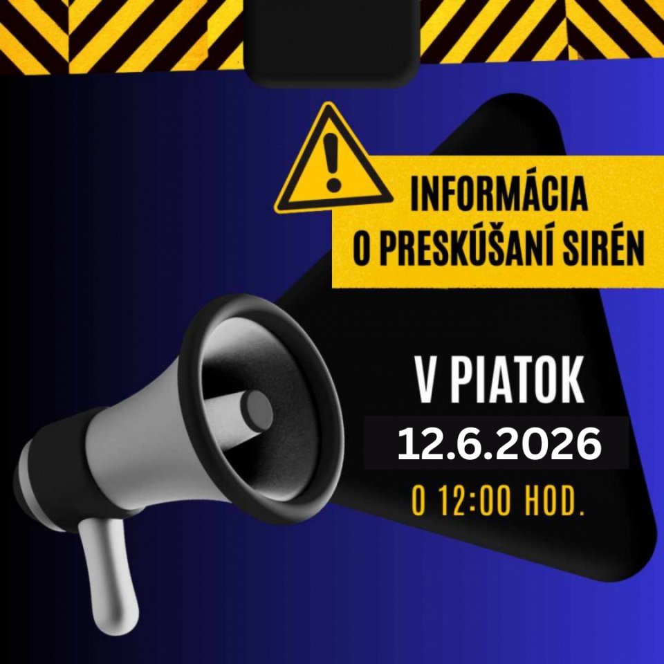 Skúška sirén 12.6.2026 o 12.00