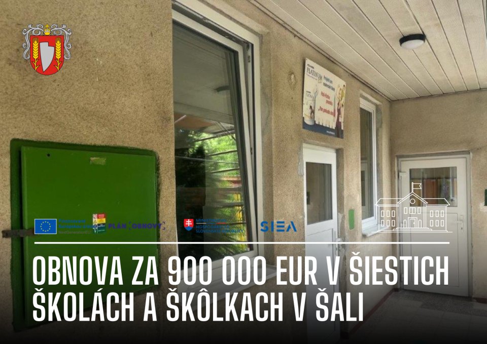 Rýchle energetické opatrenia v školách a škôlkach. Šaľa pokračuje v rozsiahlej obnove