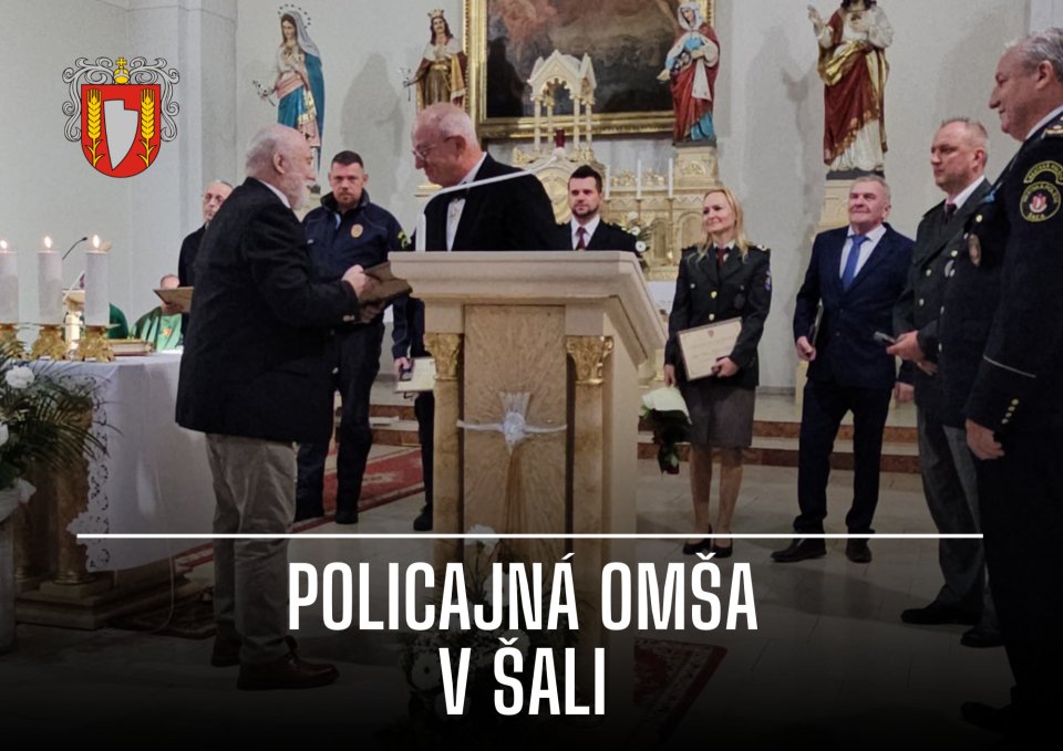 Policajná omša pri 35. výročí založenia Mestskej polície Šaľa